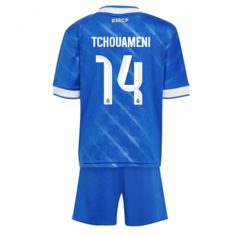Billige Fotballdrakt Real Madrid Aurelien Tchouameni #14 Replika Tredjedraktsett Barn 2025-26 Kortermet (med bukser)